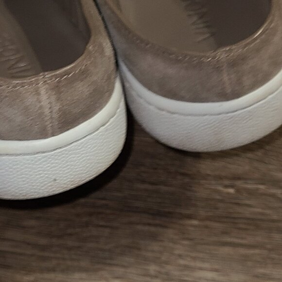 VINCE women 6.5 M Suede Mule Sneaker Verrell-2 Shoes Slip-On Tan Beige - Picture 5 of 7